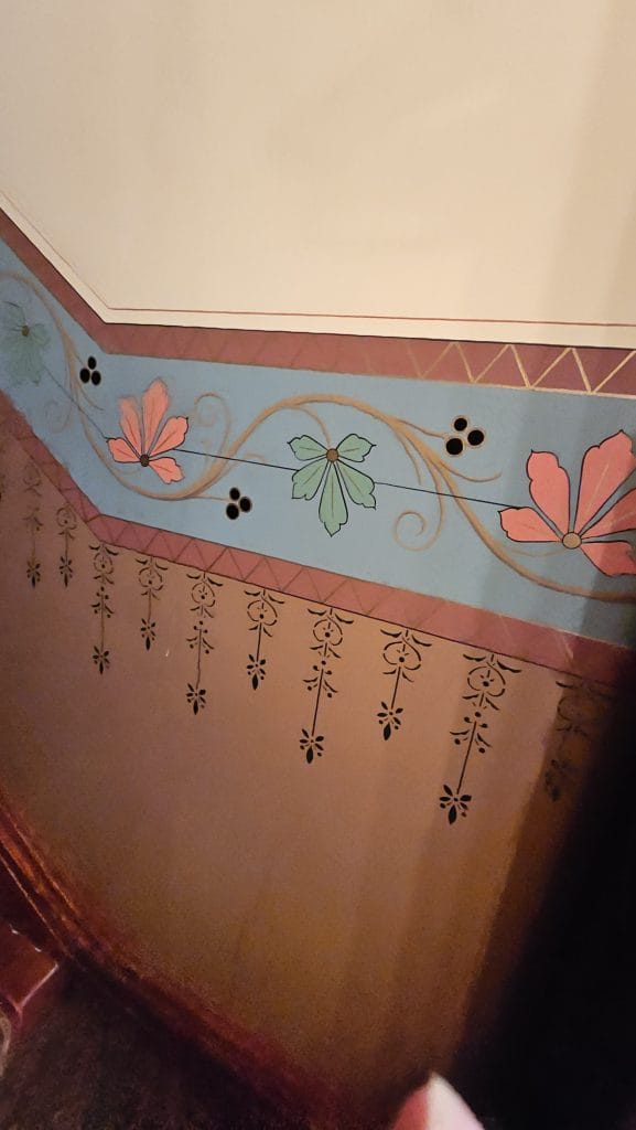 Detail of Hand-painted restoration 