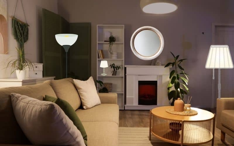 Added lighting to a living room. Interior lighting design