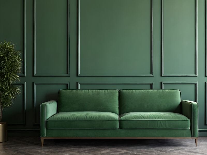 Color Drenching In Green showcases architecture