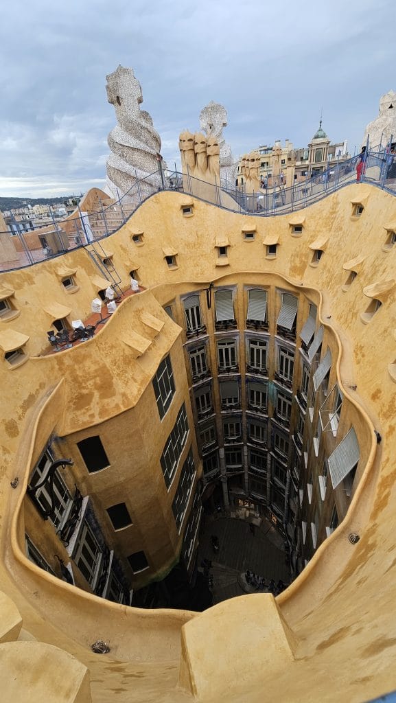 La Pedrera sculptural rooftop with 360 views 