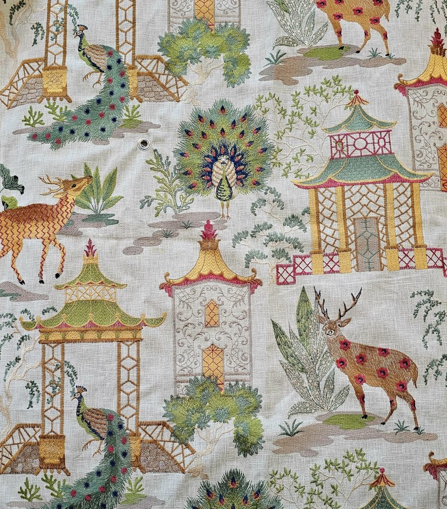Embroidered fabric, classic design