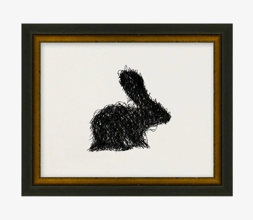 Bunny art original art in black frame