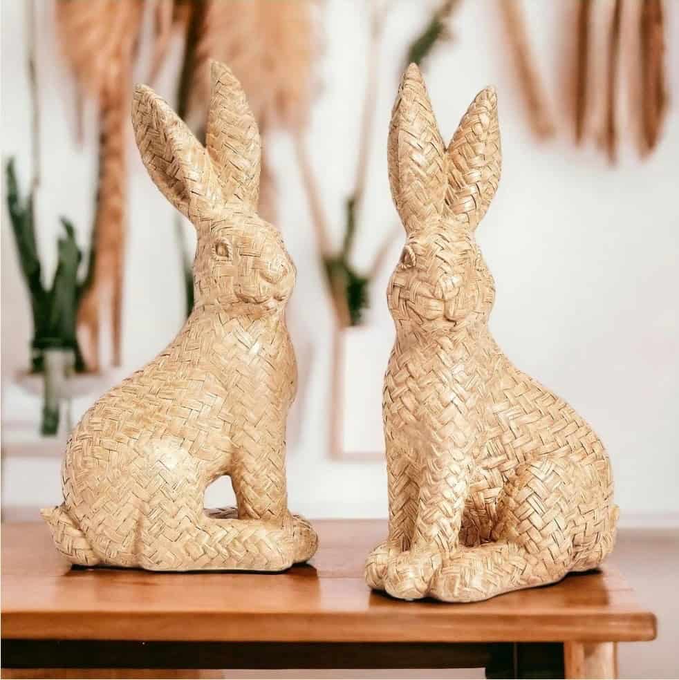 neutral bunnies for spring decor
